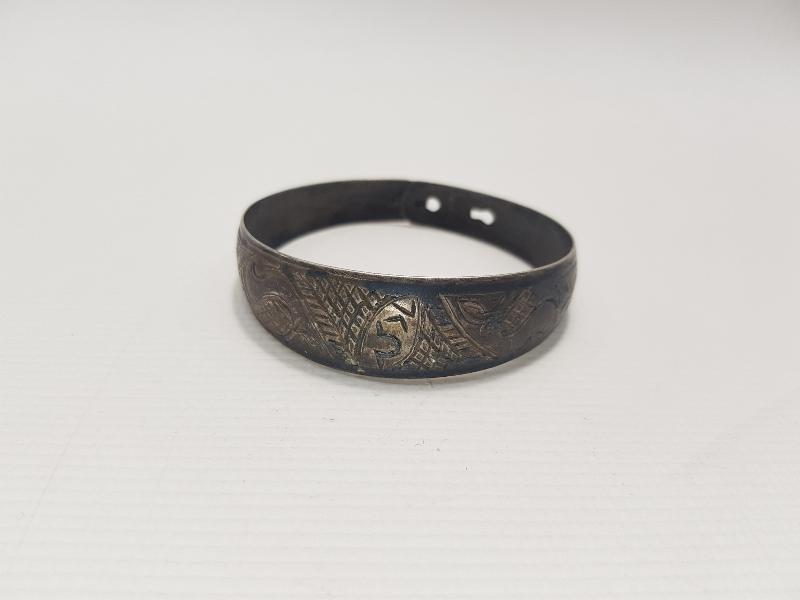 OSMANLICA YADİGAR YAZILI SAVATLI GÜMÜŞ BİLEZİK 