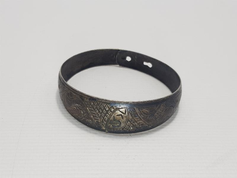 OSMANLICA YADİGAR YAZILI SAVATLI GÜMÜŞ BİLEZİK 