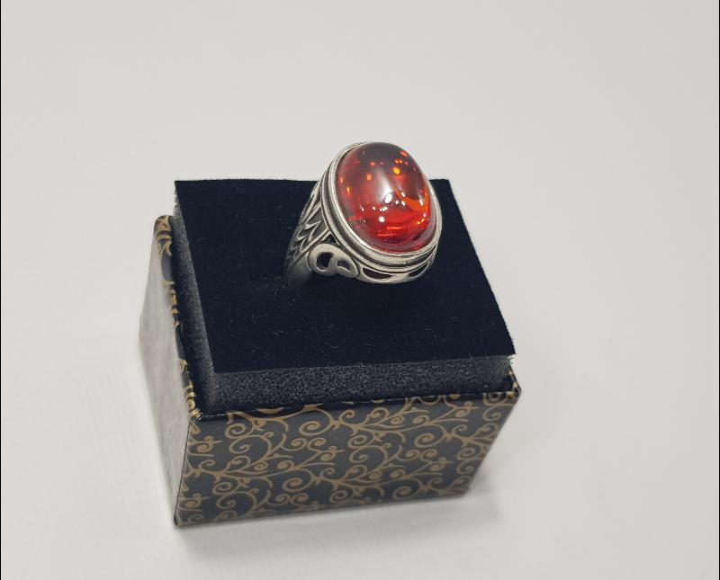 KÖK YAKUT TAŞLI GÜMÜŞ ERKEK YÜZÜK 