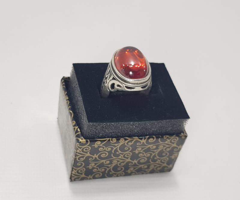 KÖK YAKUT TAŞLI GÜMÜŞ ERKEK YÜZÜK 