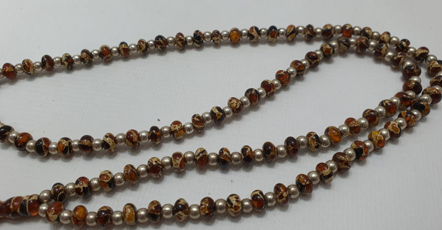 ÇOK NADİR ANTİKA DAMLA KEHRİBAR VE GÜMÜŞ GERDANLIK