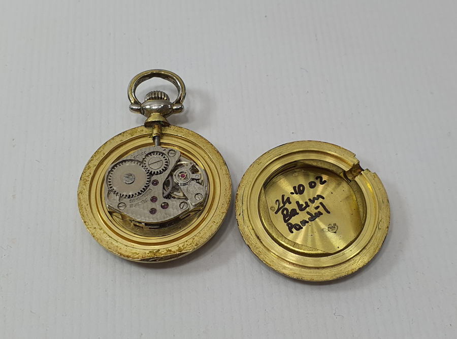 ÜZERİ MARGAZİT TAŞLARLA SÜSLÜ TEPEDEN KURMALI ANTİKA BAYAN CEP SAATİ - ZENNE CEP SAATİ