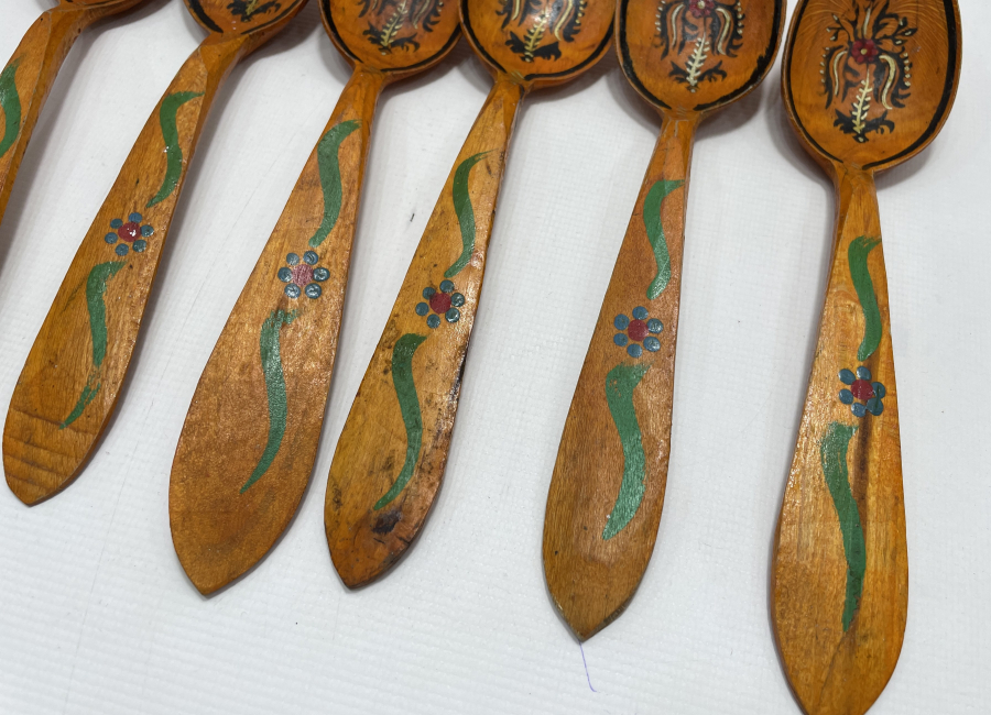 OSMANLI DÖNEMİ ÜZERİ İŞLEMELİ AHŞAP KAŞIK TAKIMI