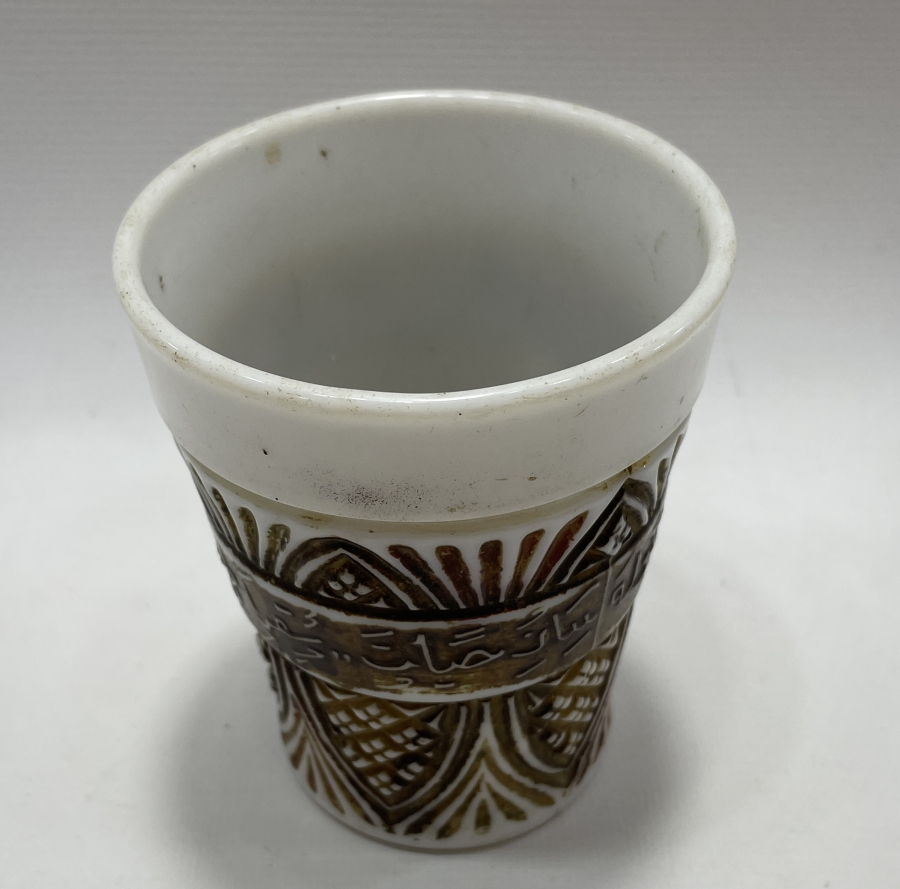 OSMANLI DÖNEMİ ÜZERİ OSMANLICA YAZILI TAŞ OPAL BARDAK