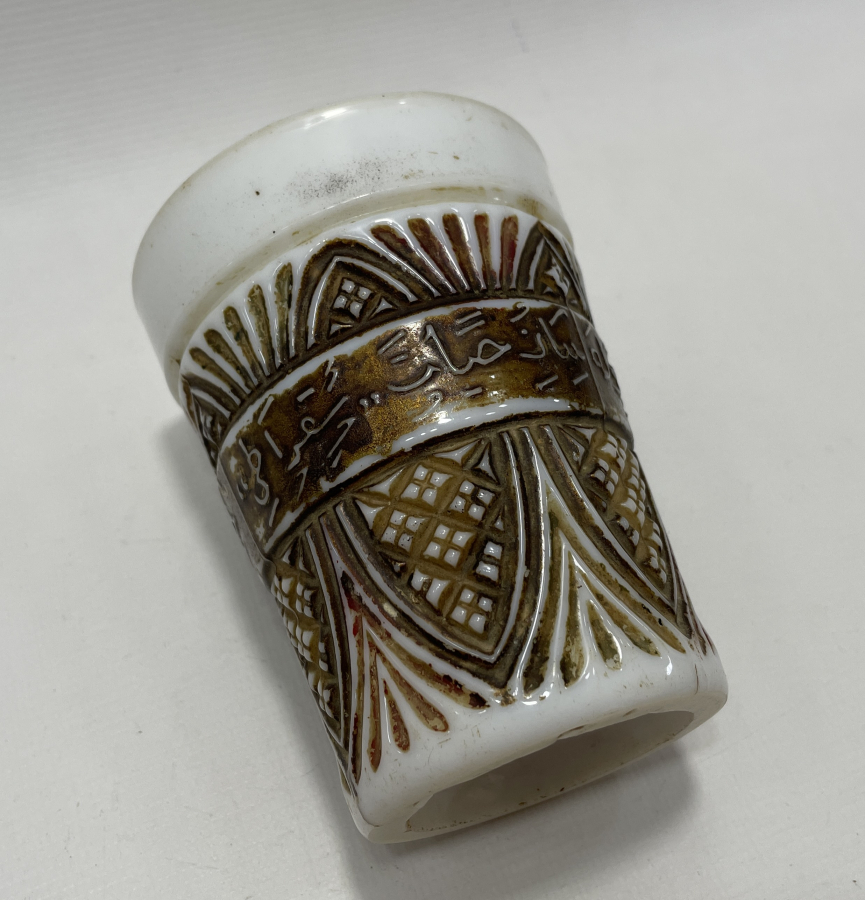 OSMANLI DÖNEMİ ÜZERİ OSMANLICA YAZILI TAŞ OPAL BARDAK