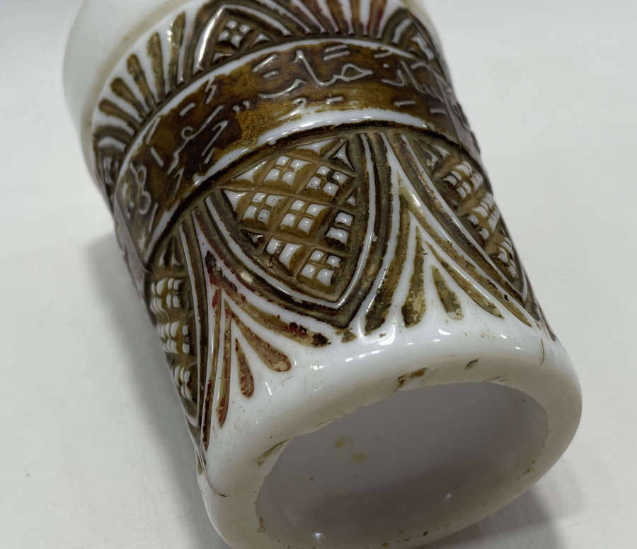 OSMANLI DÖNEMİ ÜZERİ OSMANLICA YAZILI TAŞ OPAL BARDAK