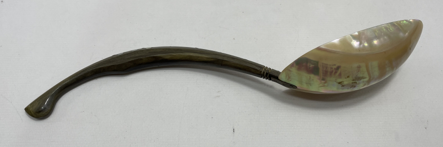 OSMANLI DÖNEMİ SEDEF VE BOYNUZDAN MAMUL TEKKE İŞİ BÜYÜK BOY HOŞAF KAŞIĞI