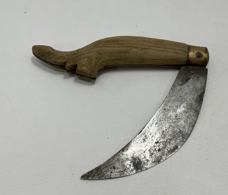 OSMANLI DÖNEMİ ÜZERİ OSMANLICA YAZILI BURSA İŞİ BAĞ BIÇAĞI