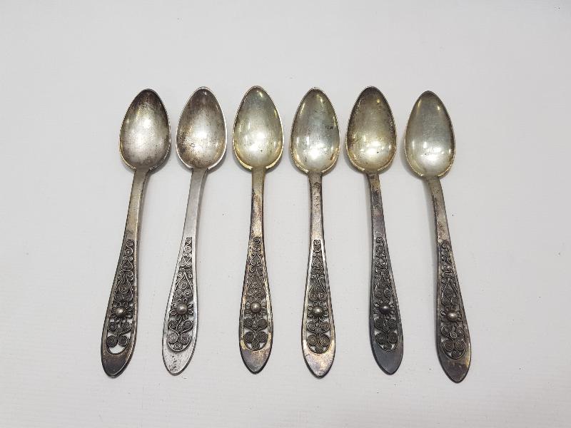 OSMANLI DÖNEMİ İZMİR İŞİ GÜMÜŞ TATLI KAŞIĞI SETİ 