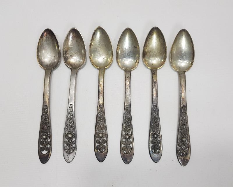 OSMANLI DÖNEMİ İZMİR İŞİ GÜMÜŞ TATLI KAŞIĞI SETİ 