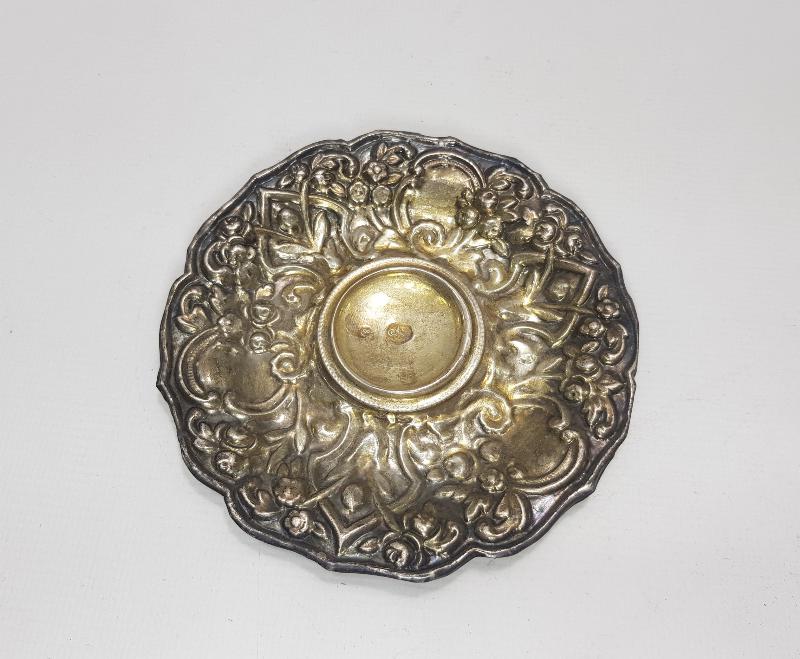 OSMANLI TUĞRALI VE SAH DAMGALI GÜMÜŞ FİNCAN ZARFI TABAĞI 