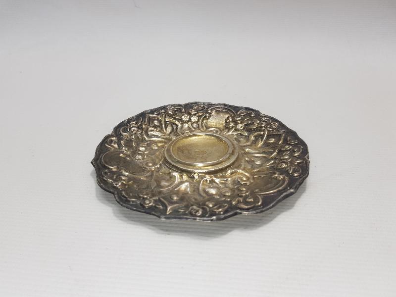 OSMANLI TUĞRALI VE SAH DAMGALI GÜMÜŞ FİNCAN ZARFI TABAĞI 