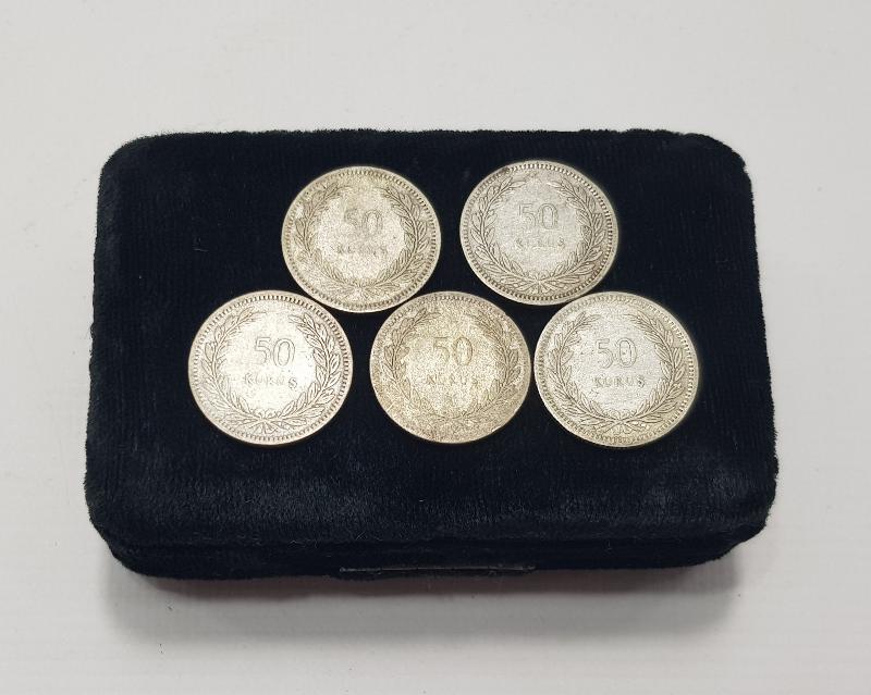 1947 YILINA AİT 5 ADET GÜMÜŞ 50 KURUŞ
