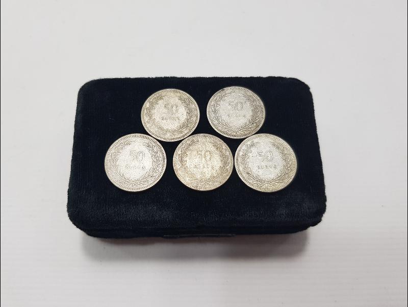 1947 YILINA AİT 5 ADET GÜMÜŞ 50 KURUŞ