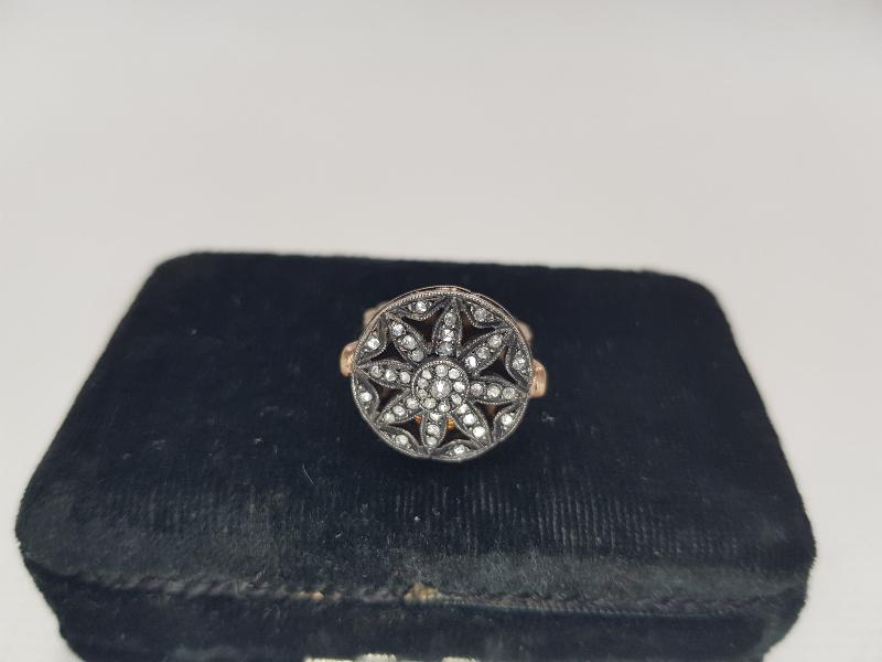 OSMANLI YILDIZI FORMLU PIRLANTA YÜZÜK