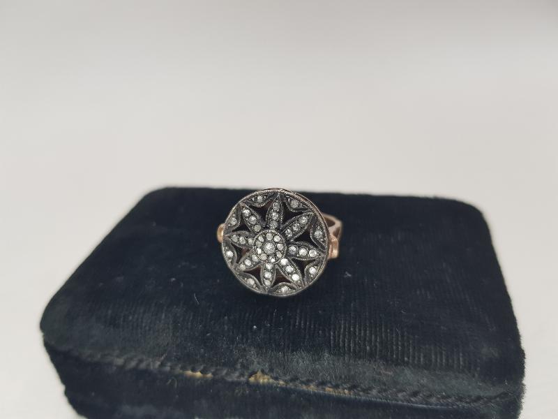 OSMANLI YILDIZI FORMLU PIRLANTA YÜZÜK