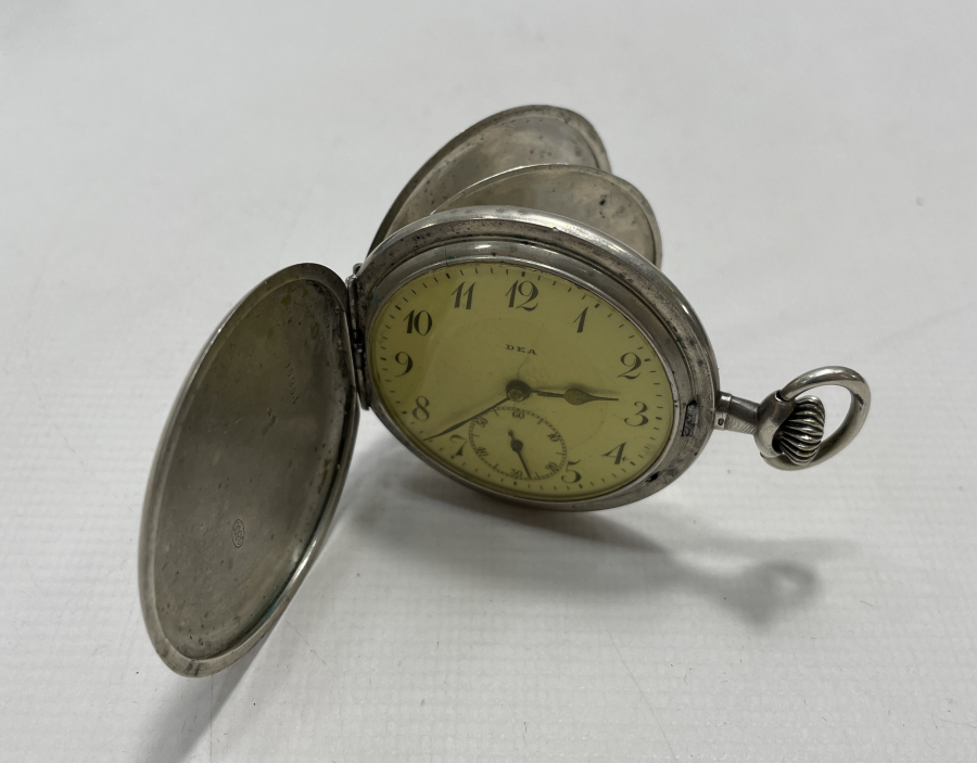 1900 BAŞLARI AVCI KASA GÜMÜŞ CEP SAATİ