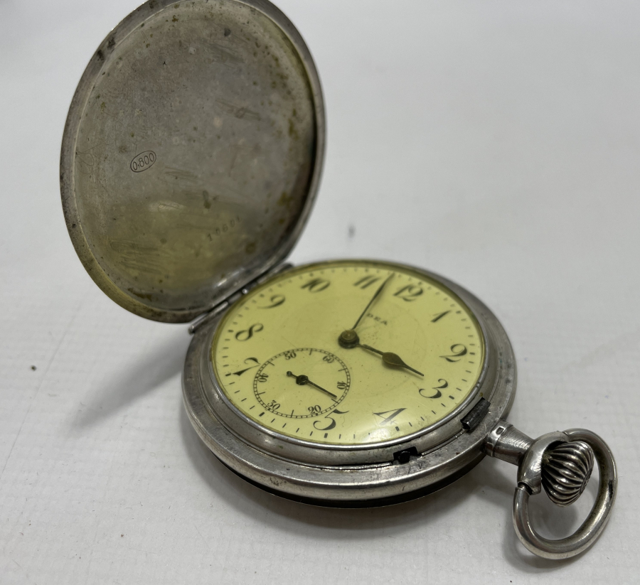 1900 BAŞLARI AVCI KASA GÜMÜŞ CEP SAATİ