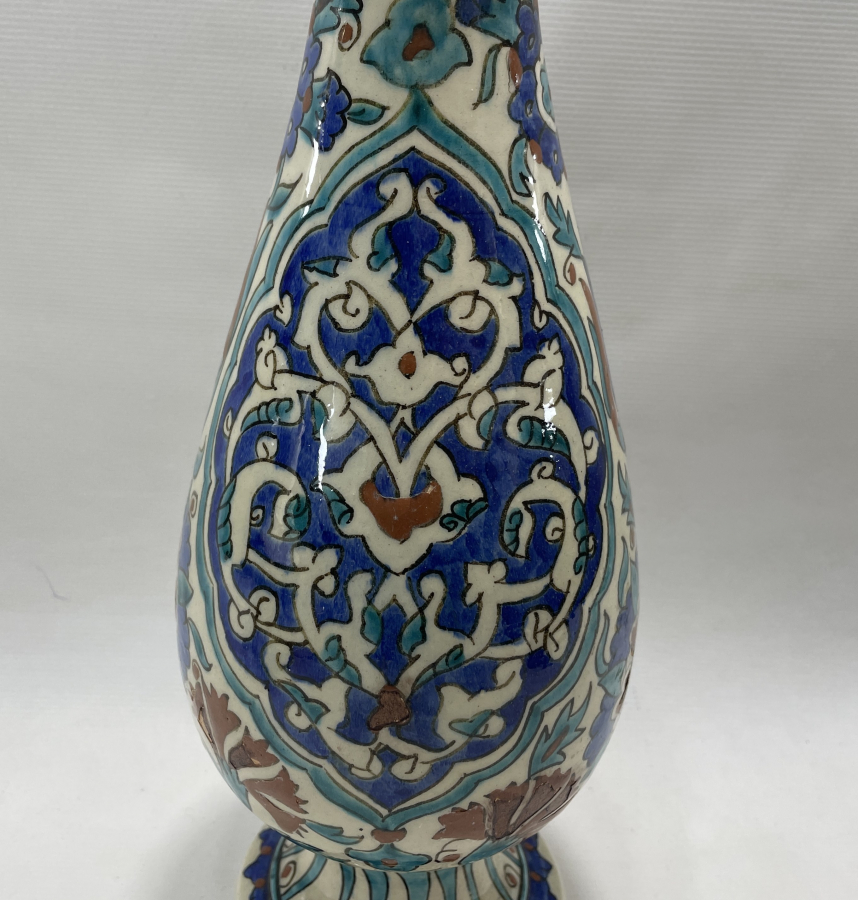 BÜYÜK BOY KÜTAHYA YAPIMI USTA İŞİ LALEDAN - VAZO