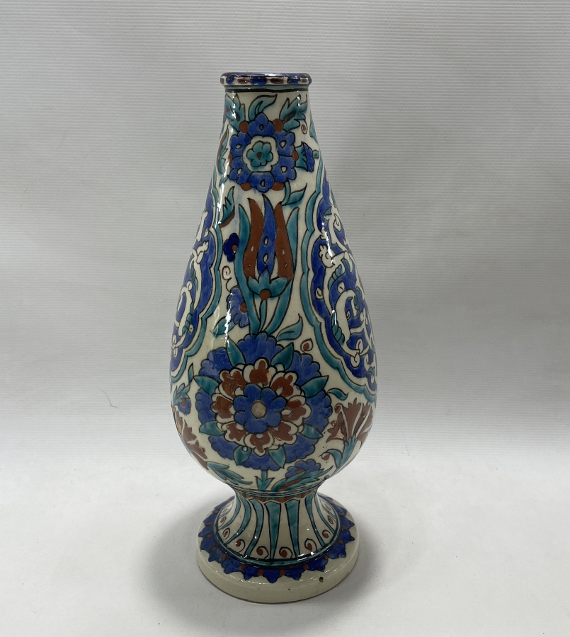 BÜYÜK BOY KÜTAHYA YAPIMI USTA İŞİ LALEDAN - VAZO