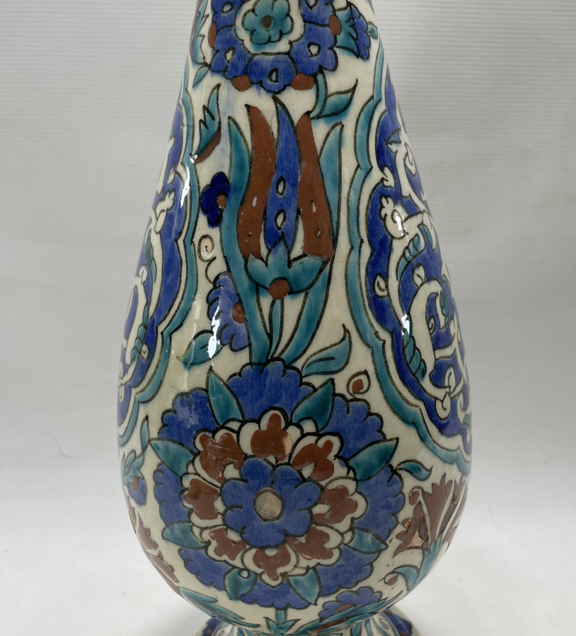 BÜYÜK BOY KÜTAHYA YAPIMI USTA İŞİ LALEDAN - VAZO