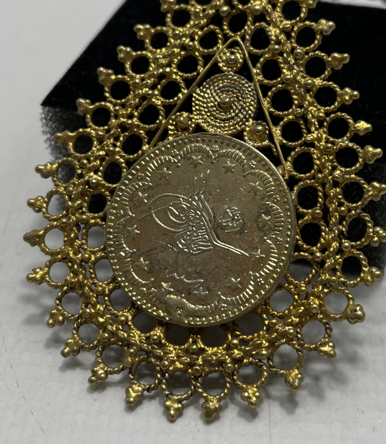 OSMANLI DÖNEMİ GÜMÜŞ ÜZERİ ALTIN VERMEYLİ NADİR ARMUDİ KOLYE