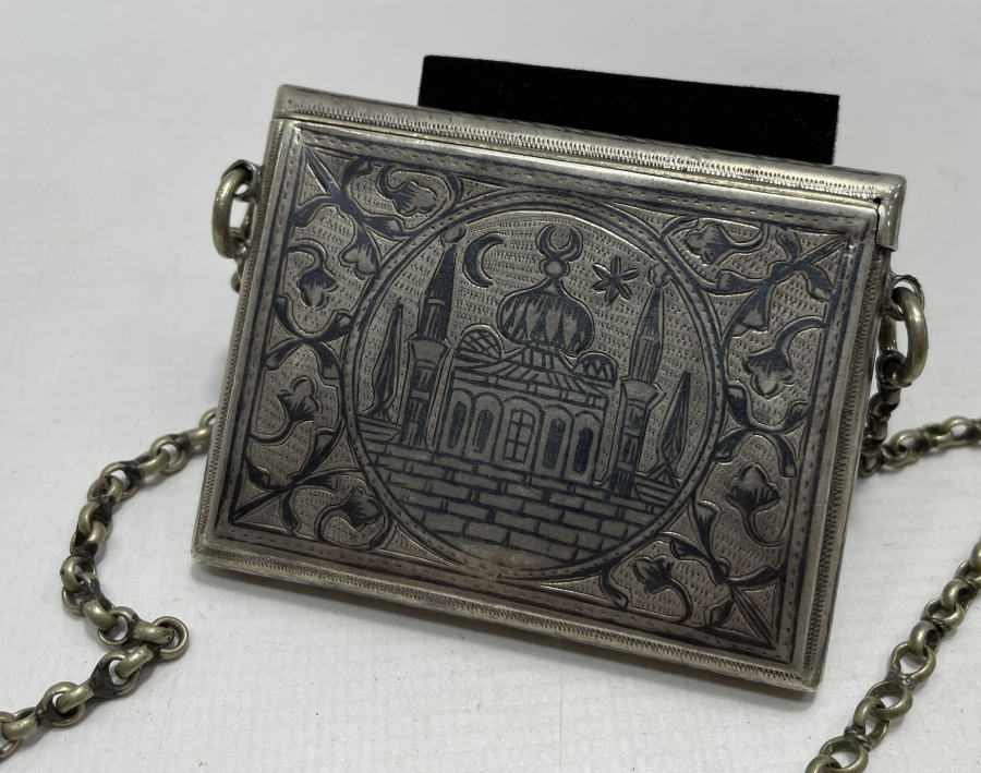 OSMANLI DÖNEMİ İÇİNDE DUASI İLE BERABER SAVATLI VE GÜMÜŞTEN MAMUL KUVVACI - ASKER HAMAYILI