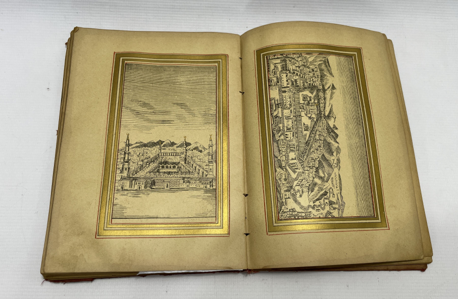 OSMANLI DÖNEMİ TAMAMI ALTIN VARAKLI MEKKE VE MEDİNE GÖRSELLERİ BULUNAN DELAİL-İ HAYRAT