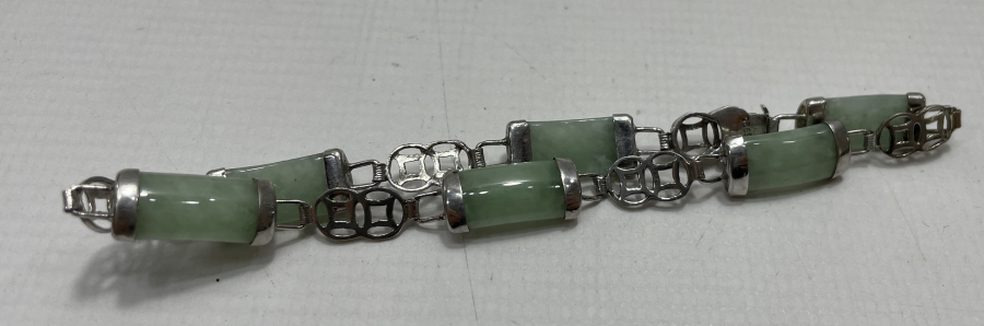 ÖZEL YAPIM DUMANLI KUVARS TAŞLI GÜMÜŞ BİLEKLİK