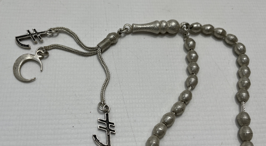 TAMAMI İŞLEMELİ GÜMÜŞ TESBİH