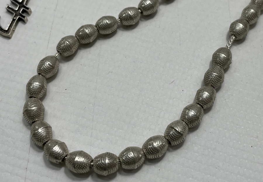 TAMAMI İŞLEMELİ GÜMÜŞ TESBİH