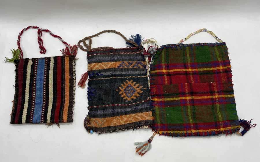 OSMANLI DÖNEMİ KİLİMDEN YAPILMIŞ 3 ADET HEYBE