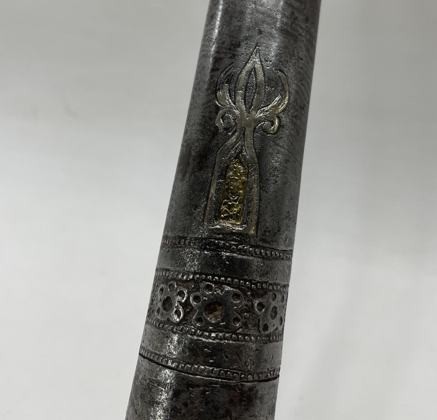 OSMANLI DÖNEMİ ÜZERİ ALTIN VE GÜMÜŞ ÇAKMA İŞÇİLİKLİ ÇOK NADİR DİBEK ELİ