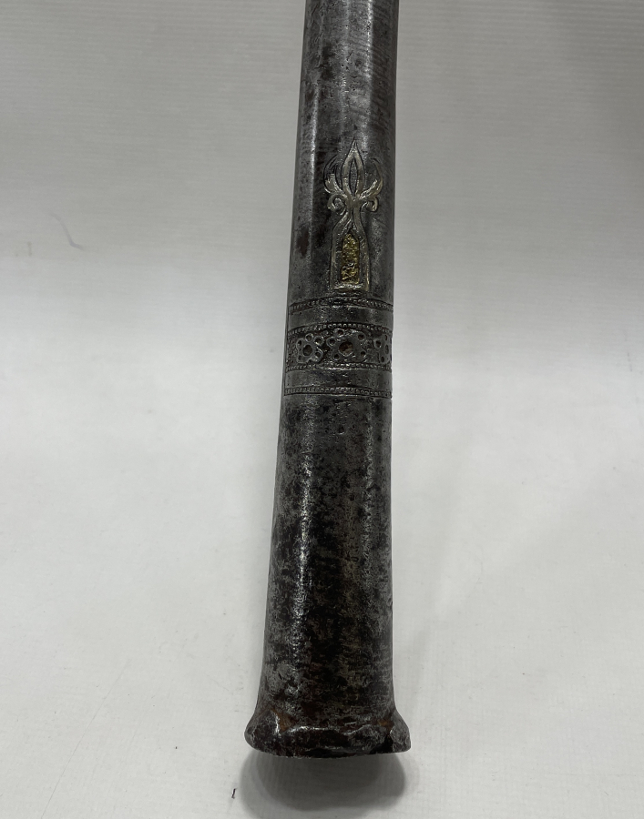 OSMANLI DÖNEMİ ÜZERİ ALTIN VE GÜMÜŞ ÇAKMA İŞÇİLİKLİ ÇOK NADİR DİBEK ELİ