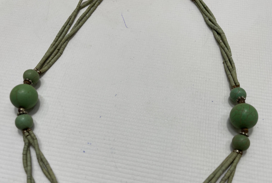 TAMAMI DOĞAL TAŞ ANTİKA KOLYE