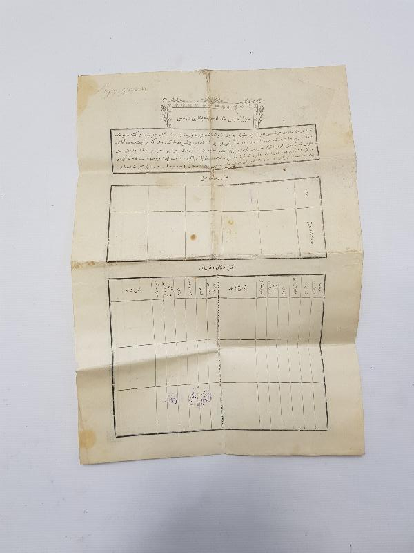 DEVLETİ ALİYYE OSMANİYE TEZKERESİ