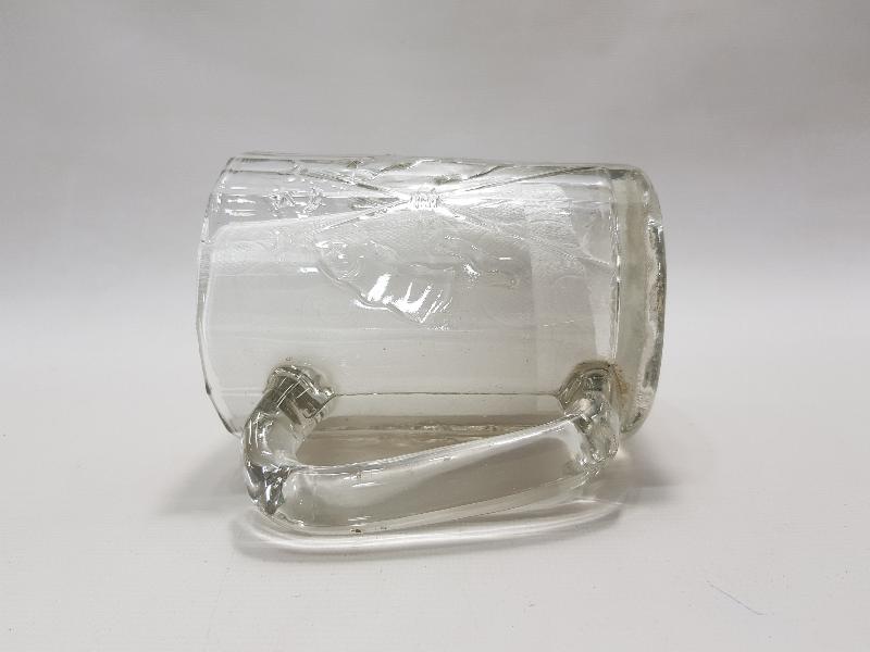 OSMANLI DÖNEMİ AY YILDIZLI BAYRAK VE ASLAN RESİMLİ BİRA BARDAĞI 