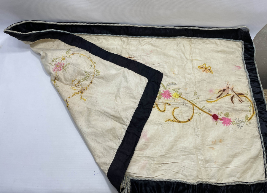 OSMANLI DÖNEMİ DENİZCİLİKLE İLGİLİ İPEK VE GÜMÜŞ SIRMA İŞÇİLİKLİ BÜYÜK BOY EL İŞLEME PANO