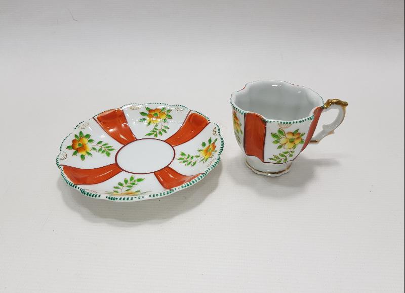 OSMANLI DÖNEMİ EL BOYAMA PORSELEN KAHVE FİNCANI 