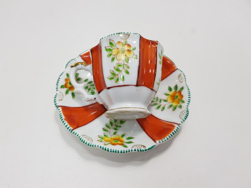 OSMANLI DÖNEMİ EL BOYAMA PORSELEN KAHVE FİNCANI 