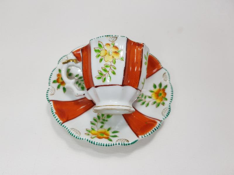 OSMANLI DÖNEMİ EL BOYAMA PORSELEN KAHVE FİNCANI 