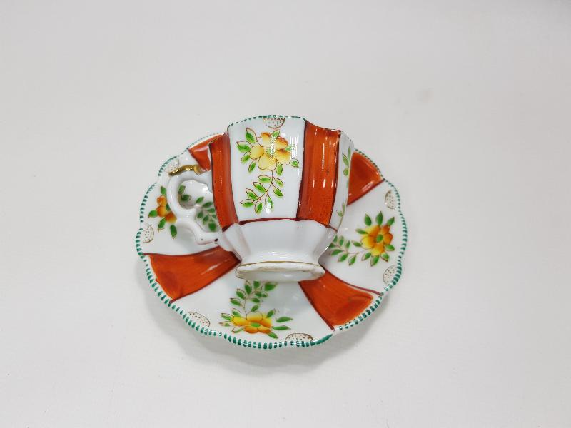 OSMANLI DÖNEMİ EL BOYAMA PORSELEN KAHVE FİNCANI 