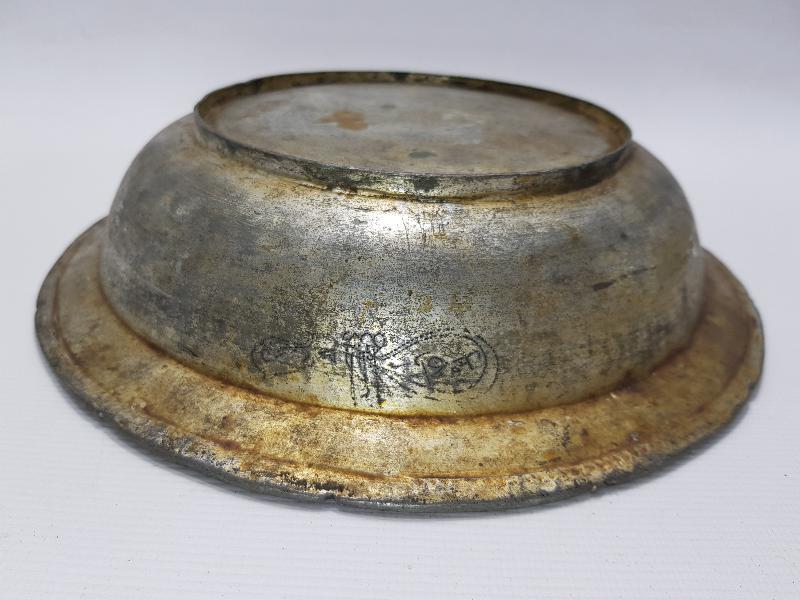 OSMANLI DÖNEMİ SAZ TUĞRALI BAKIR TABAK 