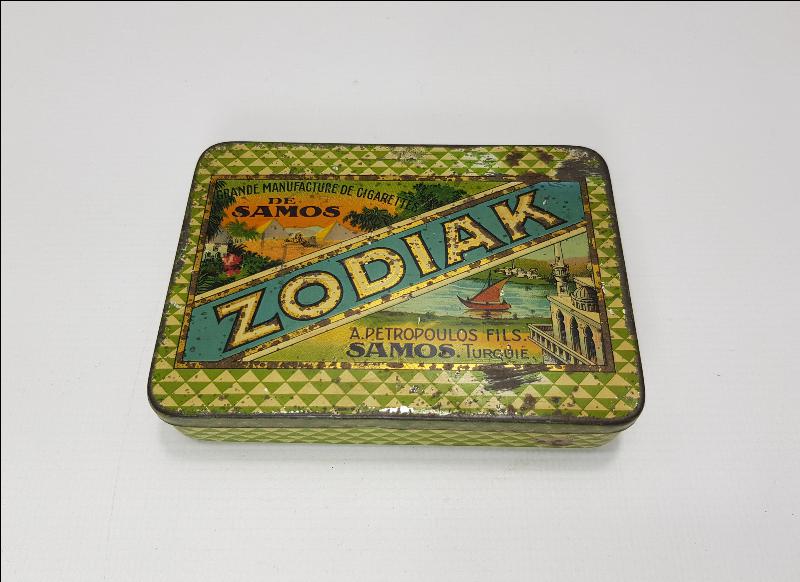 OSMANLI DÖNEMİ ZODIAK MARKA TENEKE SİGARA KUTUSU 