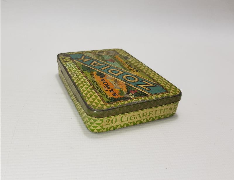 OSMANLI DÖNEMİ ZODIAK MARKA TENEKE SİGARA KUTUSU 