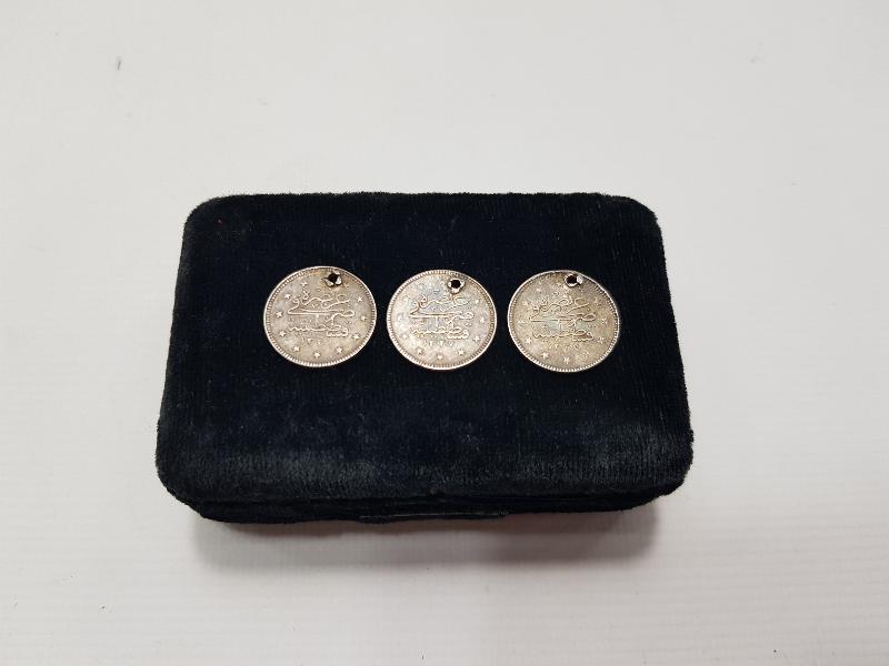 SULTAN MEHMET REŞAD DÖNEMİ 3 ADET GÜMÜŞ 2 KURUŞ MECİDİYE