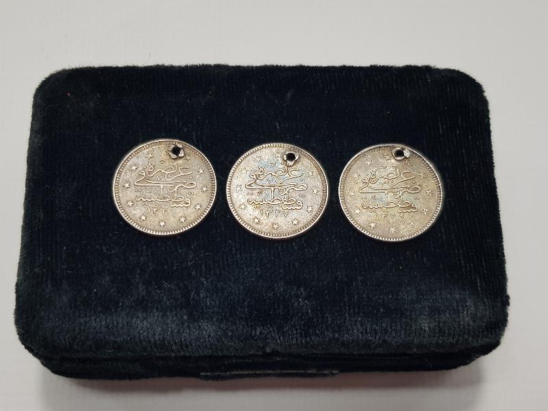 SULTAN MEHMET REŞAD DÖNEMİ 3 ADET GÜMÜŞ 2 KURUŞ MECİDİYE