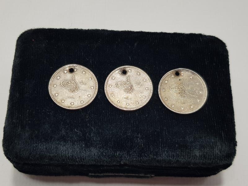 SULTAN MEHMET REŞAD DÖNEMİ 3 ADET GÜMÜŞ 2 KURUŞ MECİDİYE