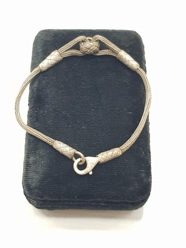 TRABZON İŞİ HASIR ÖRME GÜMÜŞ BİLEKLİK 