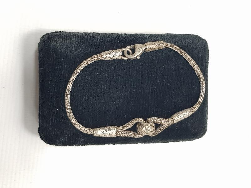 TRABZON İŞİ HASIR ÖRME GÜMÜŞ BİLEKLİK 